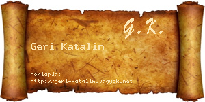 Geri Katalin névjegykártya